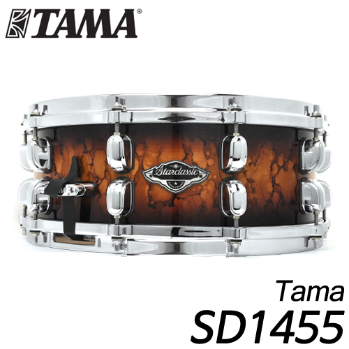 타마(Tama)Starclassic Performer Bubinga 스네어드럼 SD1455 색상 Molten Brown Burst PSS55-MBR