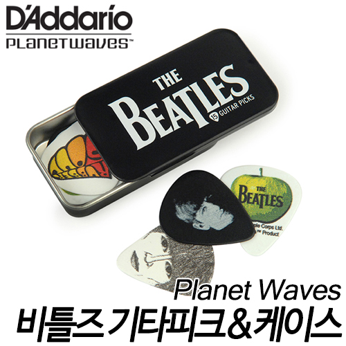 Planet WavesPicks Tins with Assorted Beatles Picks 15BT1, Stripes 비틀즈 기타피크(15개) &amp; 피크케이스