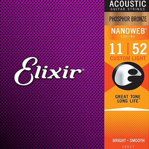 Elixiracoustic guitar string Phosphor bronze Nanoweb coating 11/52 customlight 어쿠스틱 스트링